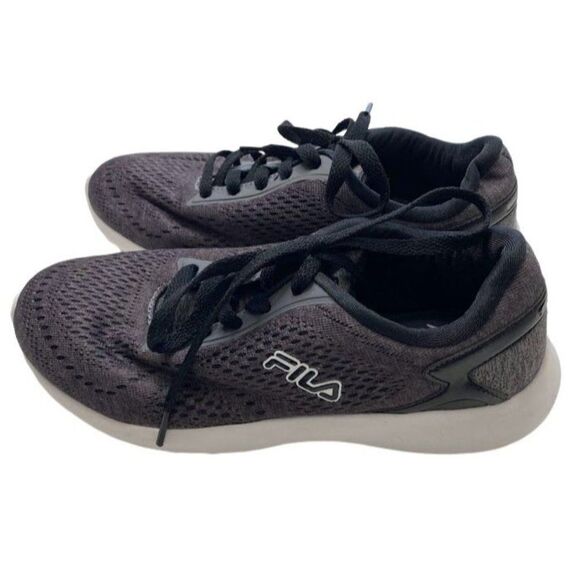 Womens FILA Black Gray Memory Foam Cool Max‎ Sneakers size 7 NEW - Picture 1 of 7